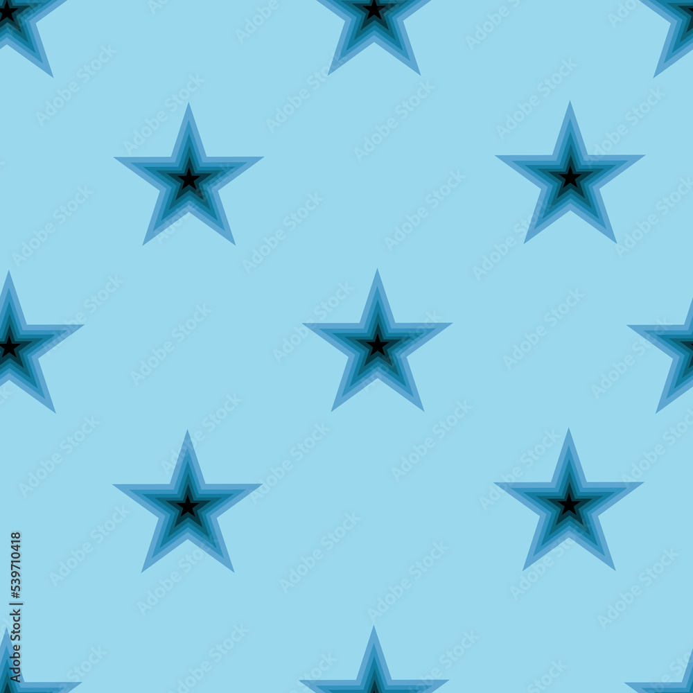 Seamless stars vector illustration. Pattern with 3d blue star. Creative design for wallpaper and print bed linen. Seamless stars vector illustration. Pattern with 3d blue star. Creative design for wallpaper and print bed linen.