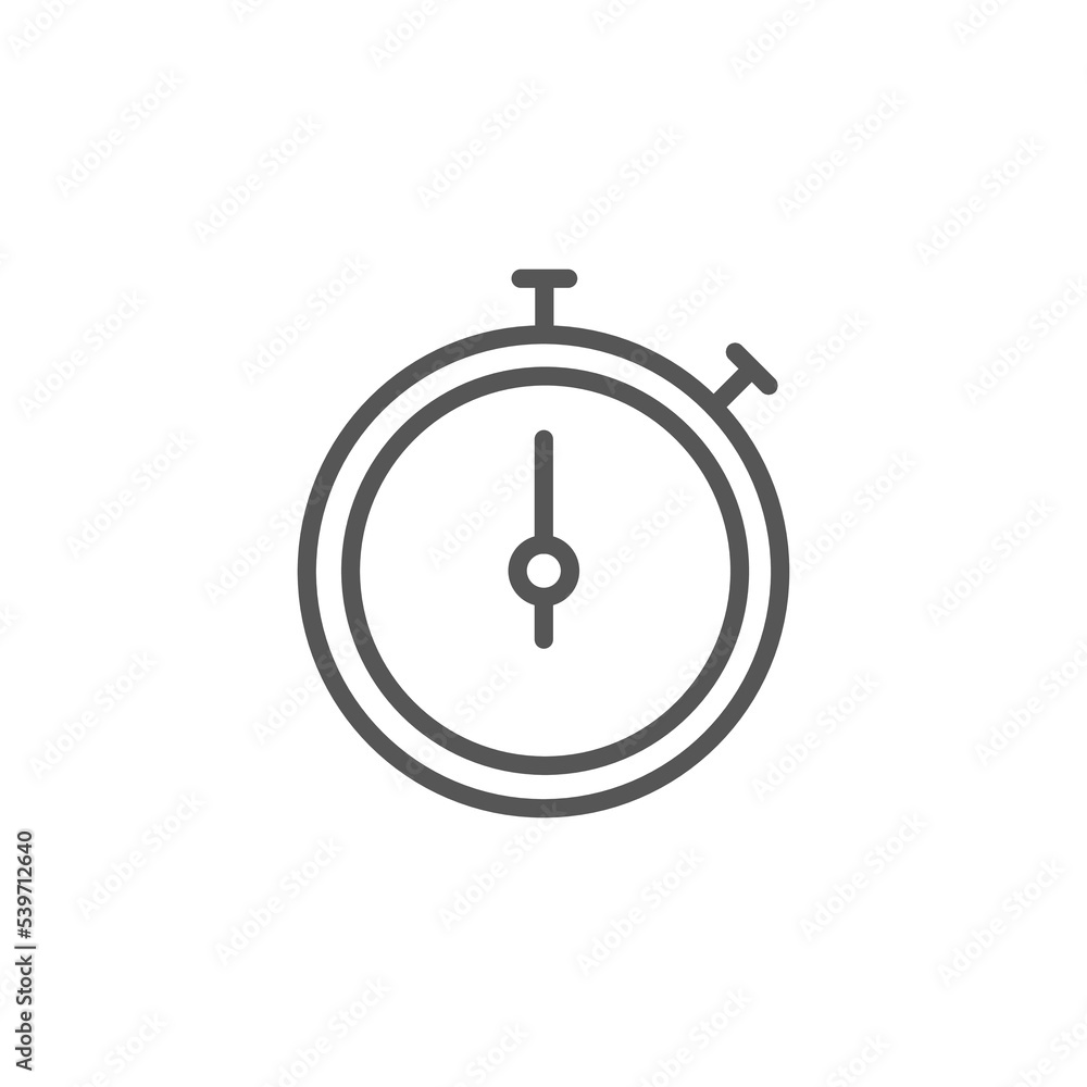 Stopwatch icon on white background. Timer symbol. Outline stopwatch icon. Alarm pictogram. Stopwatch icon on white background. Timer symbol. Outline stopwatch icon. Alarm pictogram.