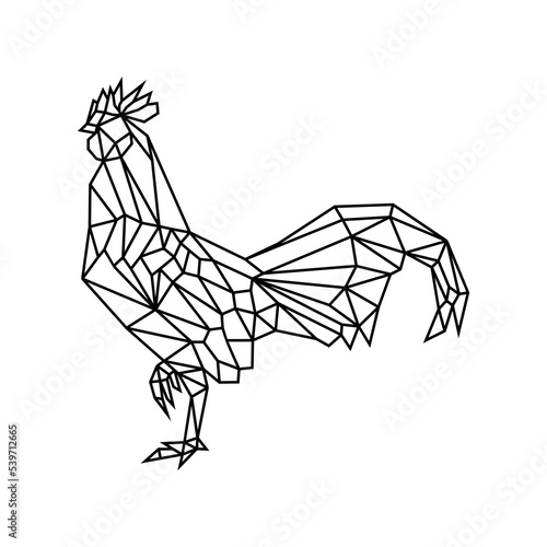Abstract polygonal rooster logo icon vector illustration