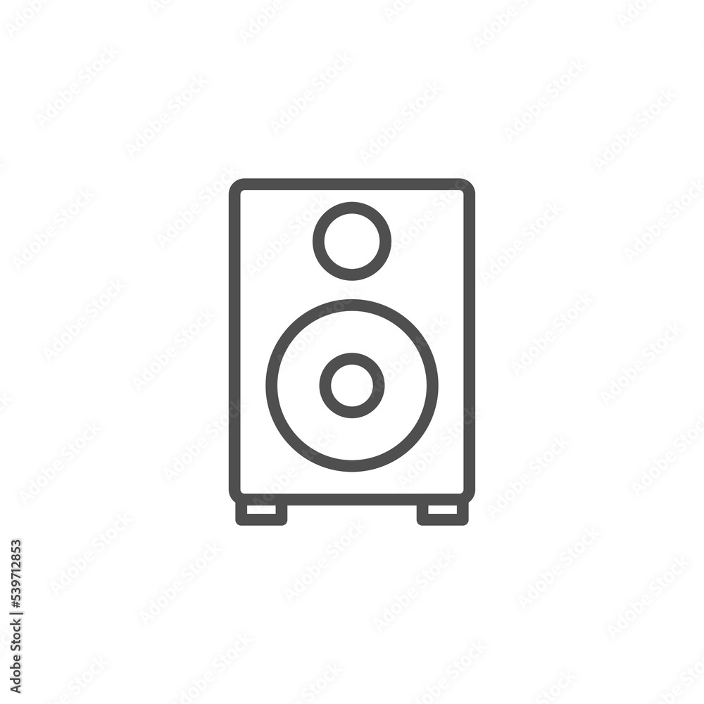 home speaker icon, simple style. subwoofer icon on white. Speaker sound system icon line style isolated on white background. Vector home speaker icon, simple style. subwoofer icon on white. Speaker sound system icon line style isolated on white background. Vector