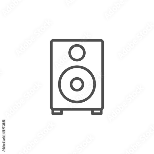 home speaker icon, simple style. subwoofer icon on white. Speaker sound system icon line style isolated on white background. Vector