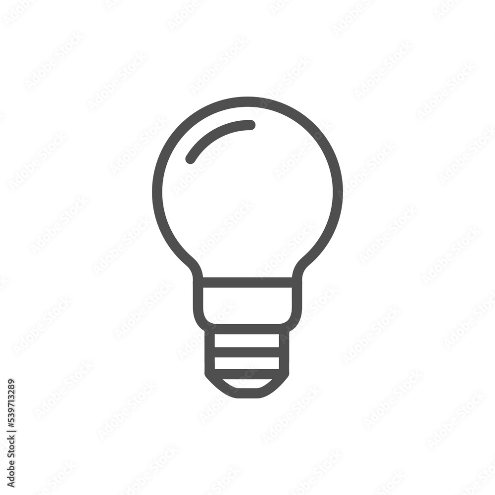 Light Bulb line icon vector, isolated on white background. Idea sign, solution, thinking concept. Lighting Electric lamp. Electricity, shine. Trendy Flat style for graphic design, Web site, UI. EPS Light Bulb line icon vector, isolated on white background. Idea sign, solution, thinking concept. Lighting Electric lamp. Electricity, shine. Trendy Flat style for graphic design, Web site, UI. EPS