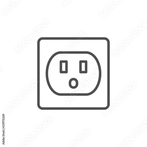 Electricity socket power plug vector illustration icon. Power electric socket icon