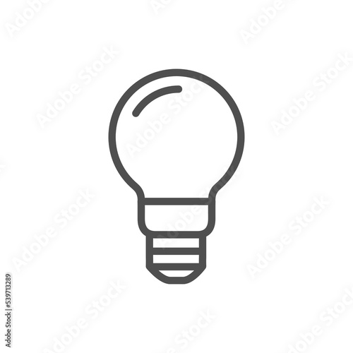 Light Bulb line icon vector, isolated on white background. Idea sign, solution, thinking concept. Lighting Electric lamp. Electricity, shine. Trendy Flat style for graphic design, Web site, UI. EPS