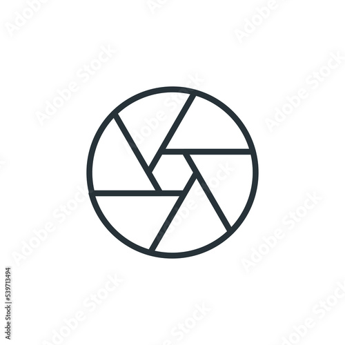 Camera Icon Simple Vector With White Background. Camera shutter icon. Aperture camera shutter icon. Lens focus vector symbol illustration. diaphragm on white background