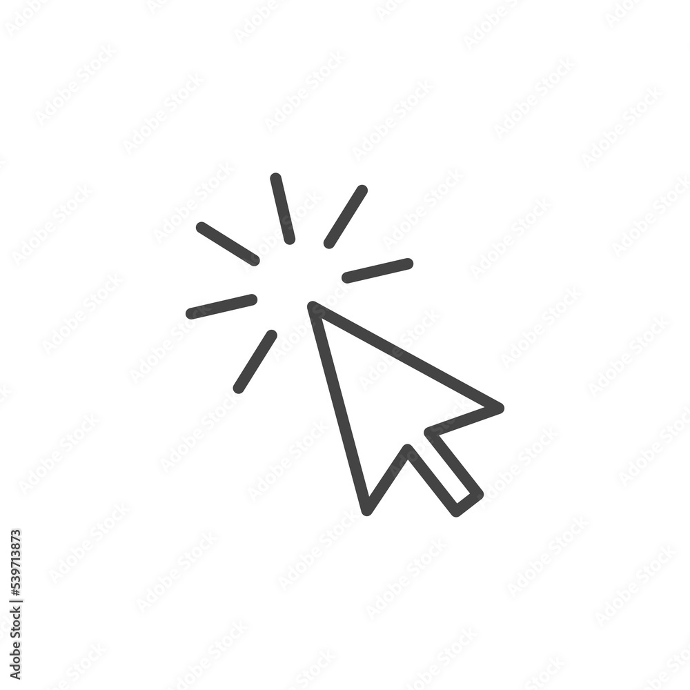 Mouse pointer arrow clicked or cursor click line art icon for apps and websites Mouse pointer arrow clicked or cursor click line art icon for apps and websites
