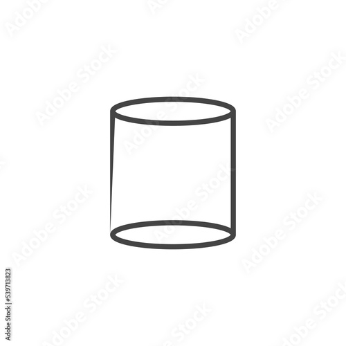 Cylinder icon, vector illustration. Cylinder geometrical figure outline icon. linear style sign for mobile concept and web design. Cylinder geometric shape simple line vector icon.