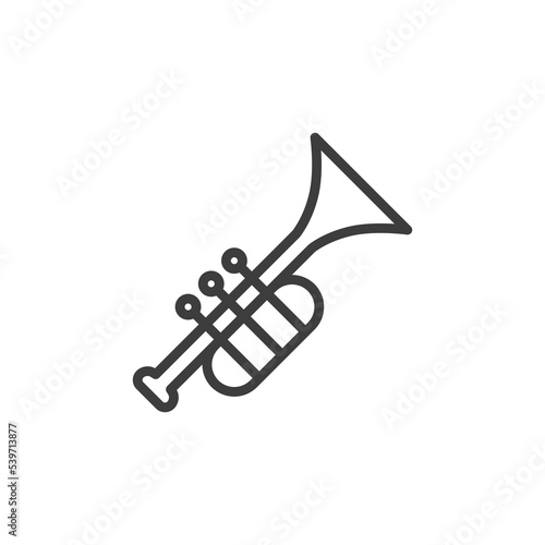 Musical instrument trumpet line outline icon