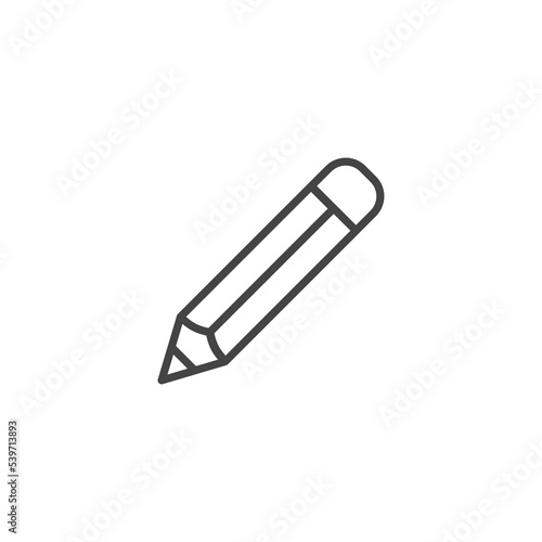 Pencil flat icon. Single high quality outline symbol of graduation for web design or mobile app.