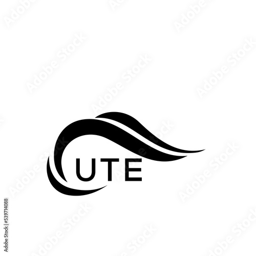 UTE letter logo. UTE blue image. UTE Monogram logo design for entrepreneur and business. UTE best icon.
