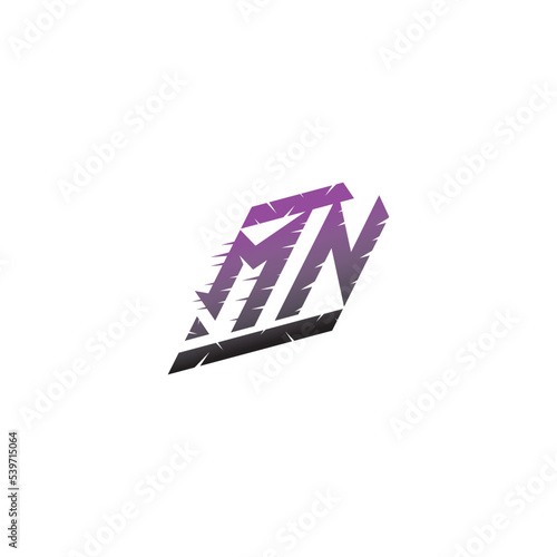 MN initials gaming esport concept logo professional