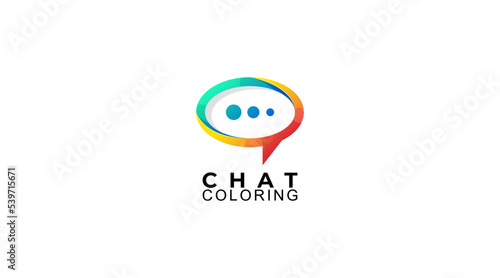 chat coloring logo design vector icon illustration 