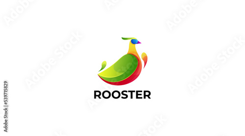 Colourful Rooster Chicken Mascot Logo Design and vector
