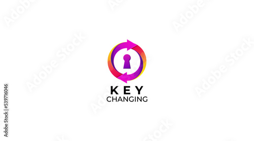 Key Protection changing logo design vector

