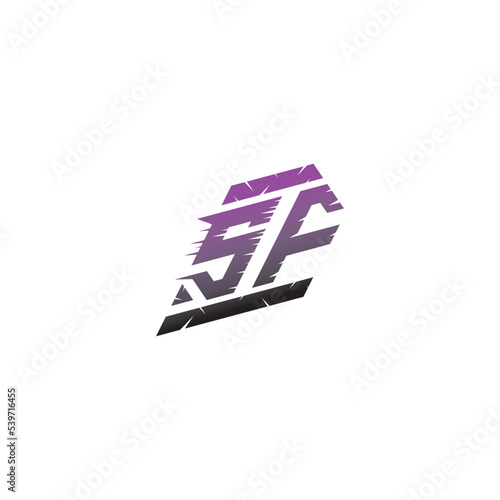 SF initials gaming esport concept logo professional