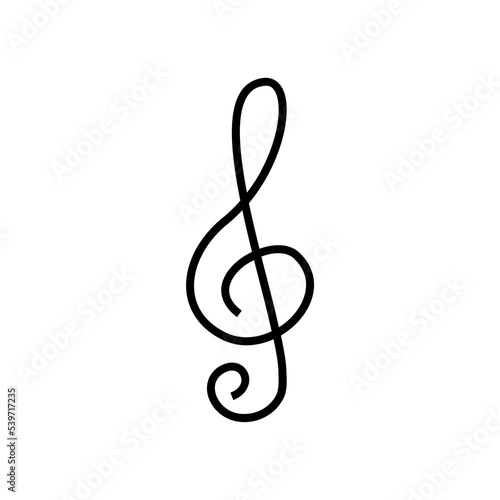 Treble clef black line icon
