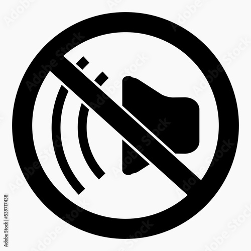 Quiet. Not loud. Keep quiet. Sound ban. No sound. Silence. Vector icon.