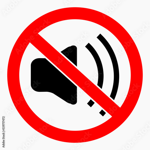 Quiet. Not loud. Keep quiet. Sound ban. No sound. Silence. Vector icon.