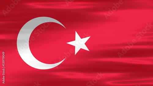 Turkey waving flag. National 3d Turkish flag waving. Turkish flag 4k resolution Background. Turkey flag Closeup. Seamless Loop