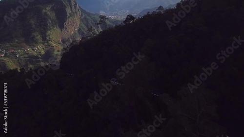 Drone shot of a beautiful landscape in Madeira photo