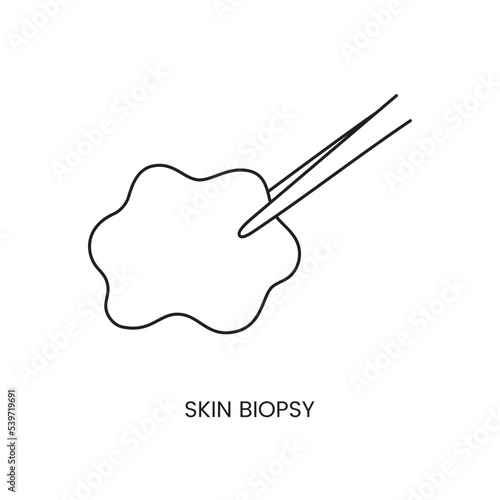 Human skin biopsy for laboratory analysis icon line in vector, illustration of biomaterial.