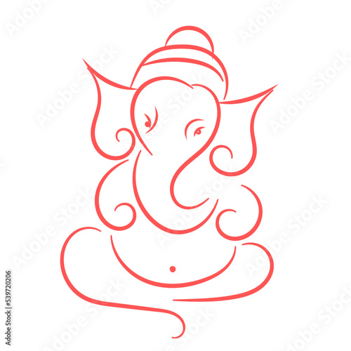 Ganesh Chaturthi, Ganpati Chaturthi, Ganpati Bappa Morya, Ganesh Goddess, Ganpati God, Line drawing, Illustration, Ganesh Chaturdashi