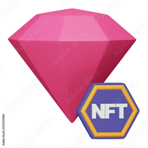 Nft game asset 3d rendering isometric icon.