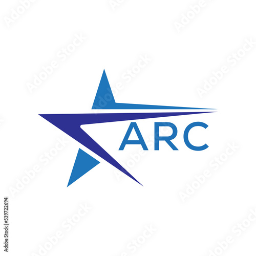 ARC letter logo. ARC blue image on white background. ARC Monogram logo design for entrepreneur and business. . ARC best icon.
