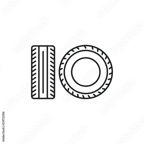 Tire line icon. to indicate product categories in the online auto parts store. Car repair.