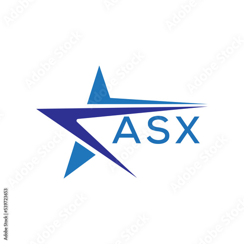 ASX letter logo. ASX blue image on white background. ASX Monogram logo design for entrepreneur and business. . ASX best icon.
 photo