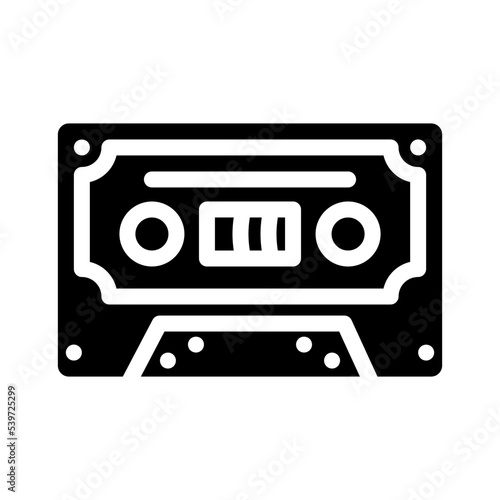 cassette audio retro gadget glyph icon vector. cassette audio retro gadget sign. isolated symbol illustration
