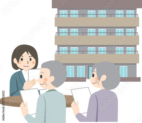 高齢夫婦が介護施設について相談・見学