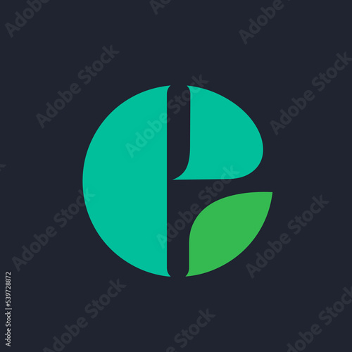 Letter e monogram logo.Bold signature icon.Abstract lowercase alphabet initial isolated on dark fund.Lettering sign.Modern design, minimalist, web style character.Geometric typography.Green color.