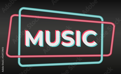 Sticker for popular social network. Black - blue - pink modern advertising social media design. Horizontal picture frame Vector illustration Isolated on black background