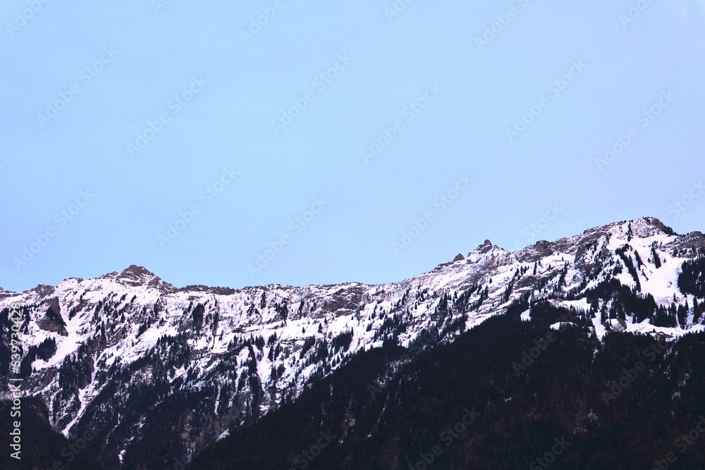 snow covered mountains