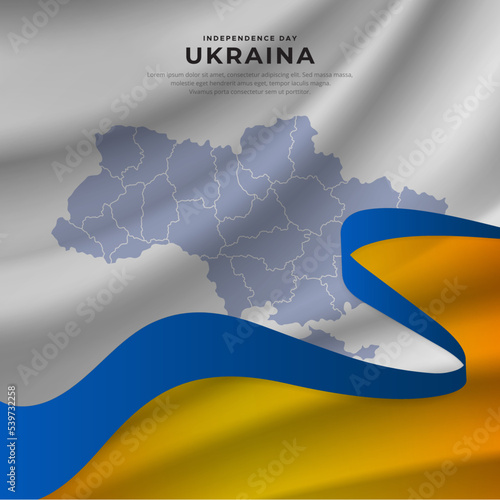 New design of Ukraina independence day vector. Ukraina flag with abstract brush vector