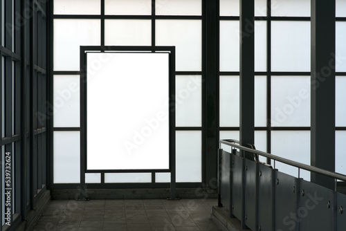 Photography Blank white billboard in the passage of a train station in Berlin