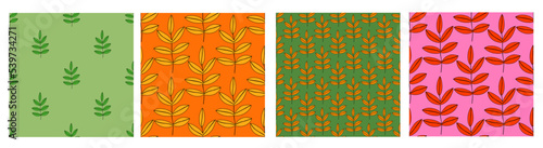 set of floral prints for fabric. textile seamless patterns. 1970 psychedelic, hippie and funky. cottage core 60s rustic interior decor. wallpaper and background pattern. children's naive style	
