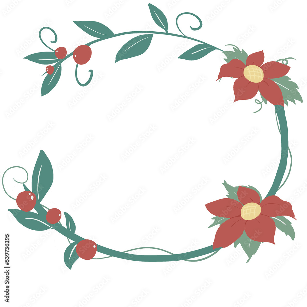 Fototapeta premium Lovely leave wreath for Christmas decoration PNG for POD