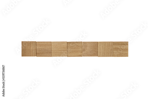 Fototapeta Naklejka Na Ścianę i Meble -  7 wooden blocks with space for text on white background