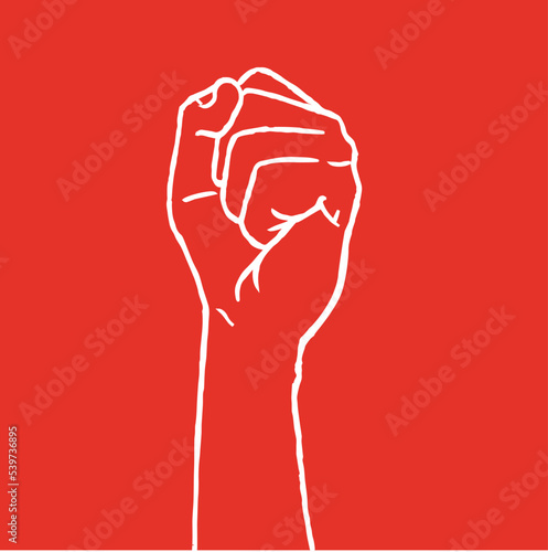 left hand in the form of a fist