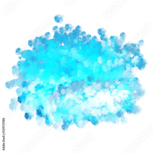 Abstract soft aesthetic blue turquoise watercolor painting illustration of clouds element. Minimalist colorful art background. transparent background PNG file