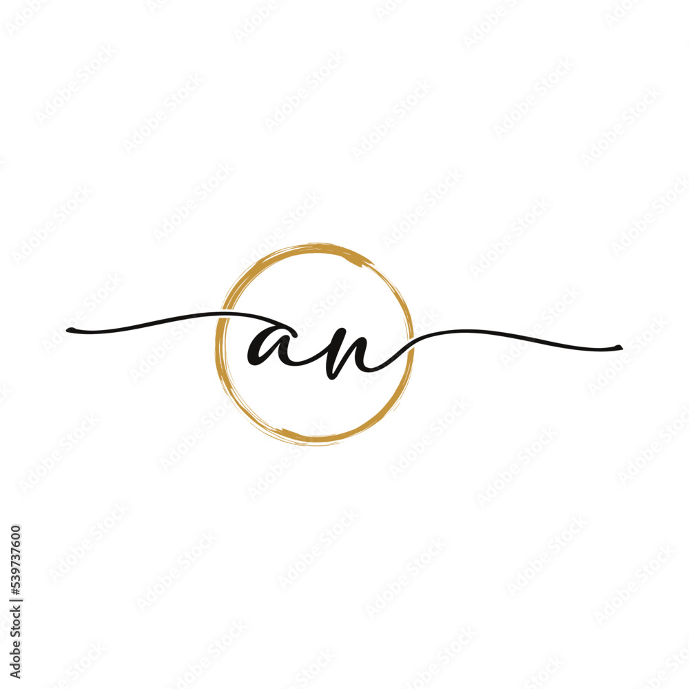 Letter A N Initial Beauty Logo Template Letter A N Initial Beauty Logo Template