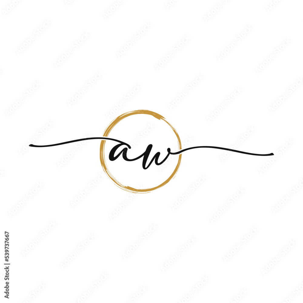 Obraz premium Letter A W Initial Beauty Logo Template