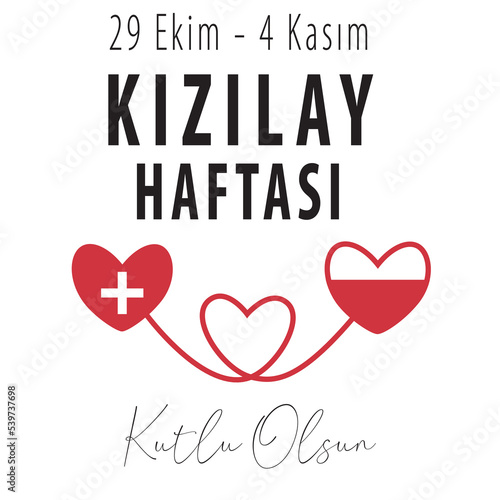 Kızılay haftası kutlu olsun. Türk kızılayı 29 Ekim 4 Kasım. Mailing, for social media posting. Hard, serum icon, blood life giving representation. Red cross vector illustration