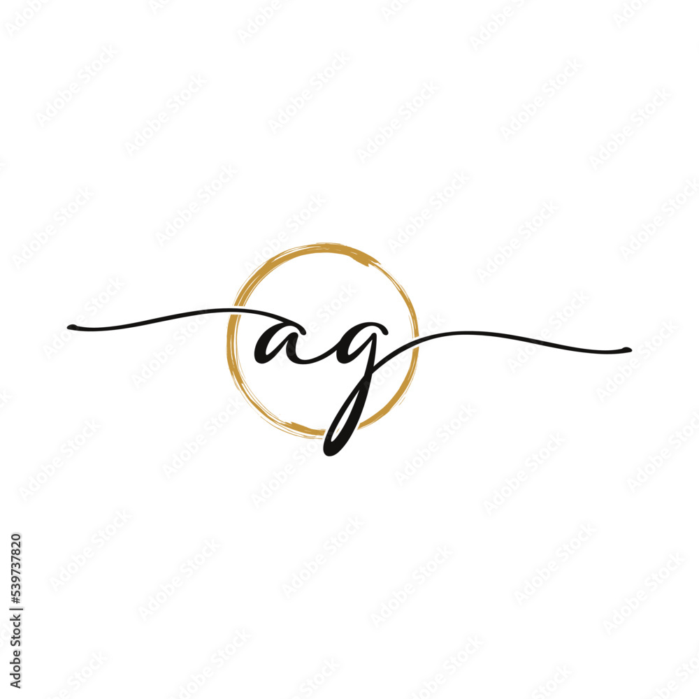 Obraz premium Letter A G Initial Beauty Logo Template