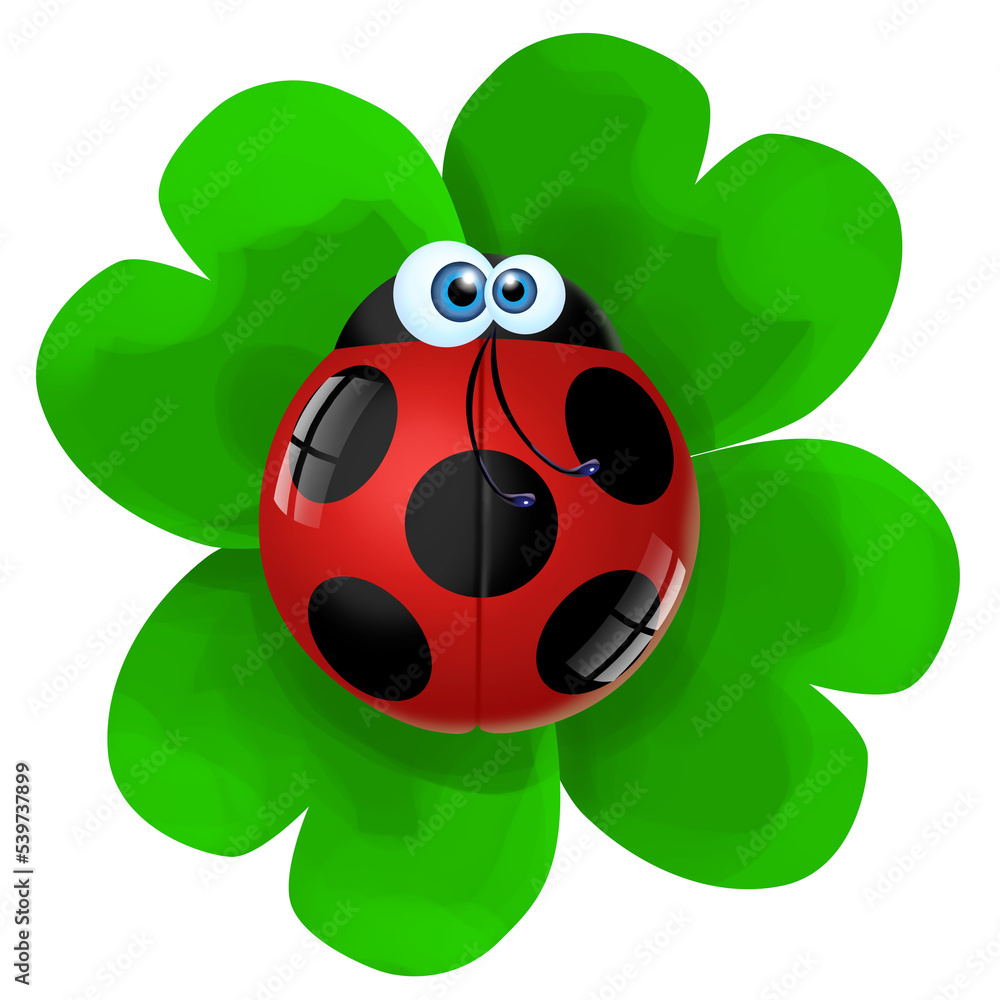 Fototapeta premium coccinella sul quadrifoglio