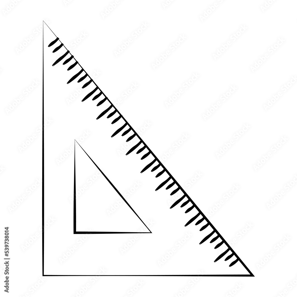The ruler is a square with a thin line. Vector on a white background The ruler is a square with a thin line. Vector on a white background