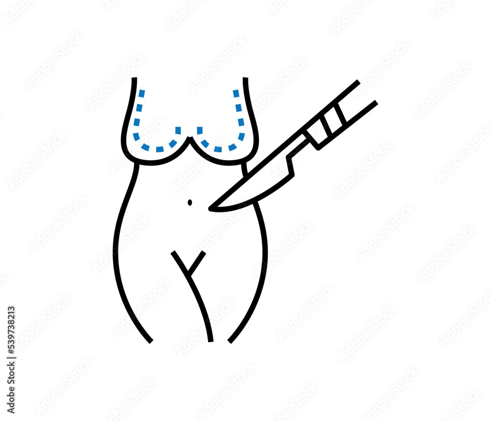 Obraz premium plastic surgery icon. Simple line element Liposuction symbol for templates, web design and infographics 