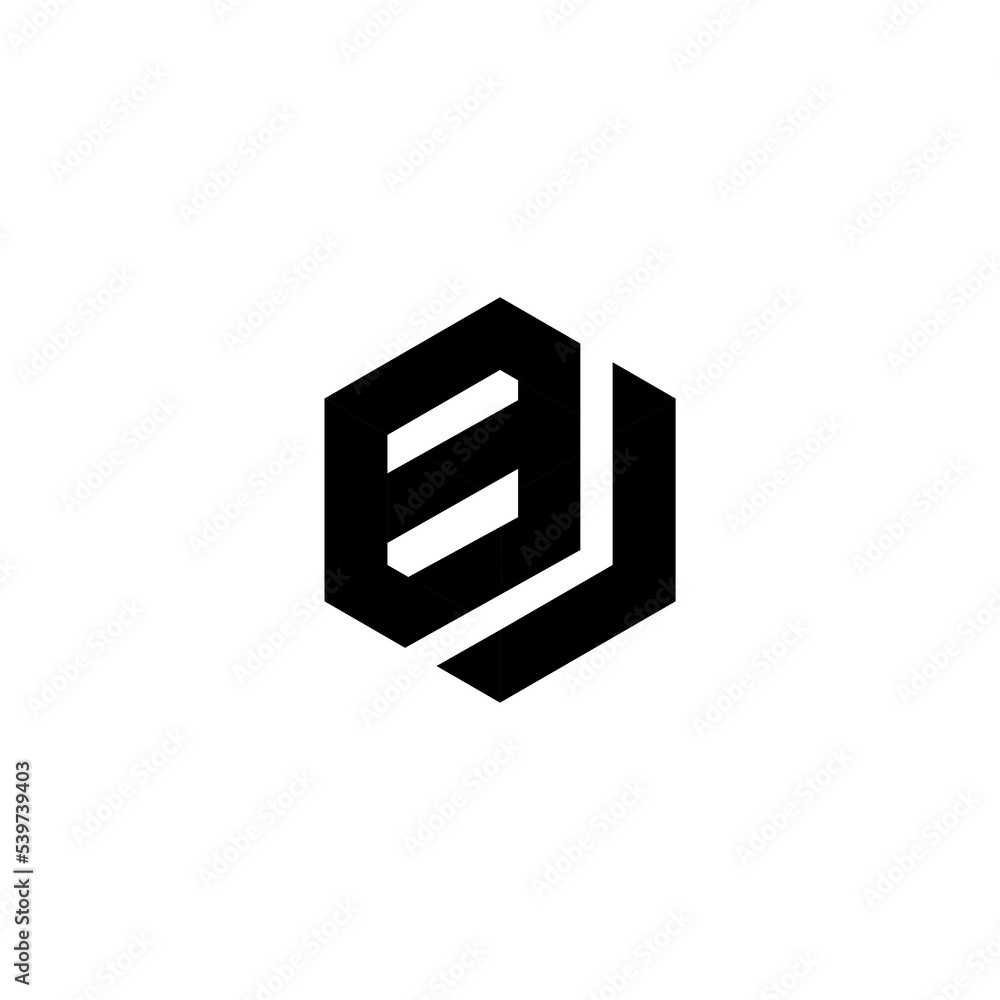 Alphabet letter Initials logo BJ or JB Alphabet letter Initials logo BJ or JB